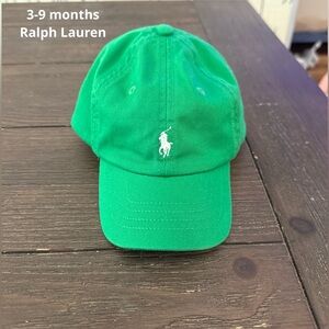 Green baby Ralph Lauren hat 3-9 months.